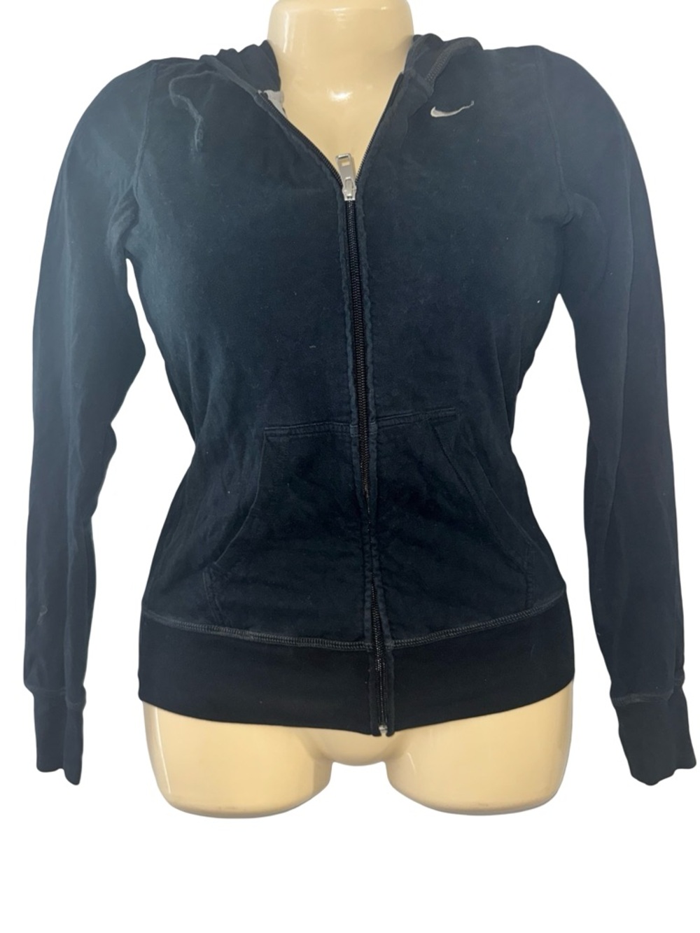 Nike Black Women's Full-Zip Hooded Bomber Jacket